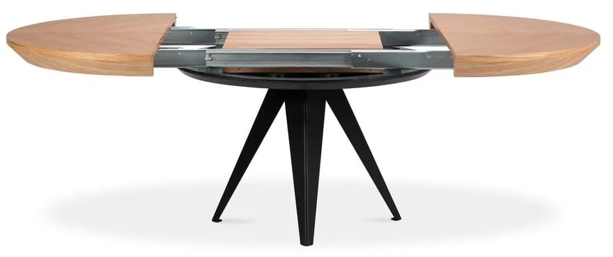 Magnus bővíthető étkezőasztal fekete fémlábakkal, ø 120 cm - Windsor & Co Sofas
