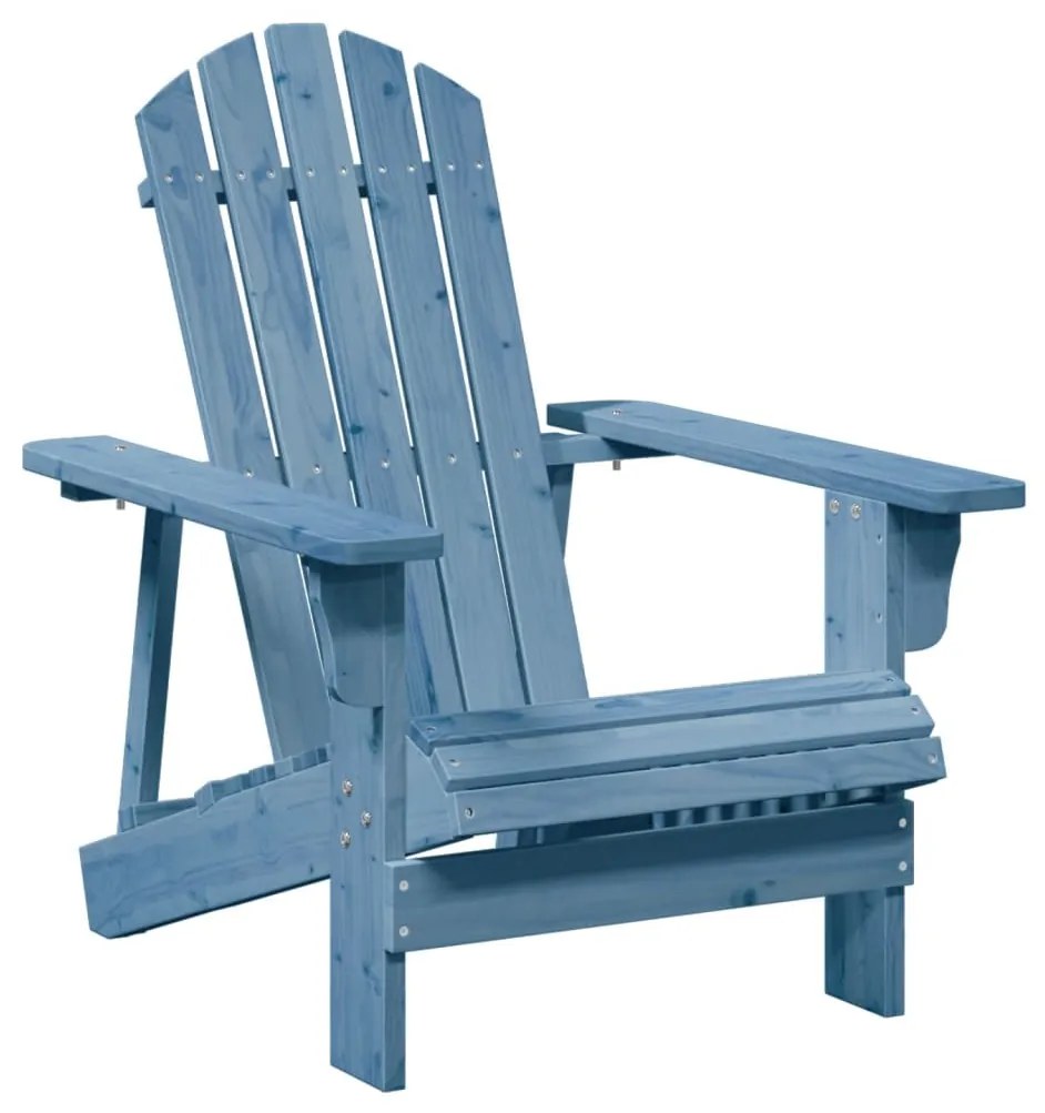 kék tömör fenyőfa Adirondack szék zsámollyal