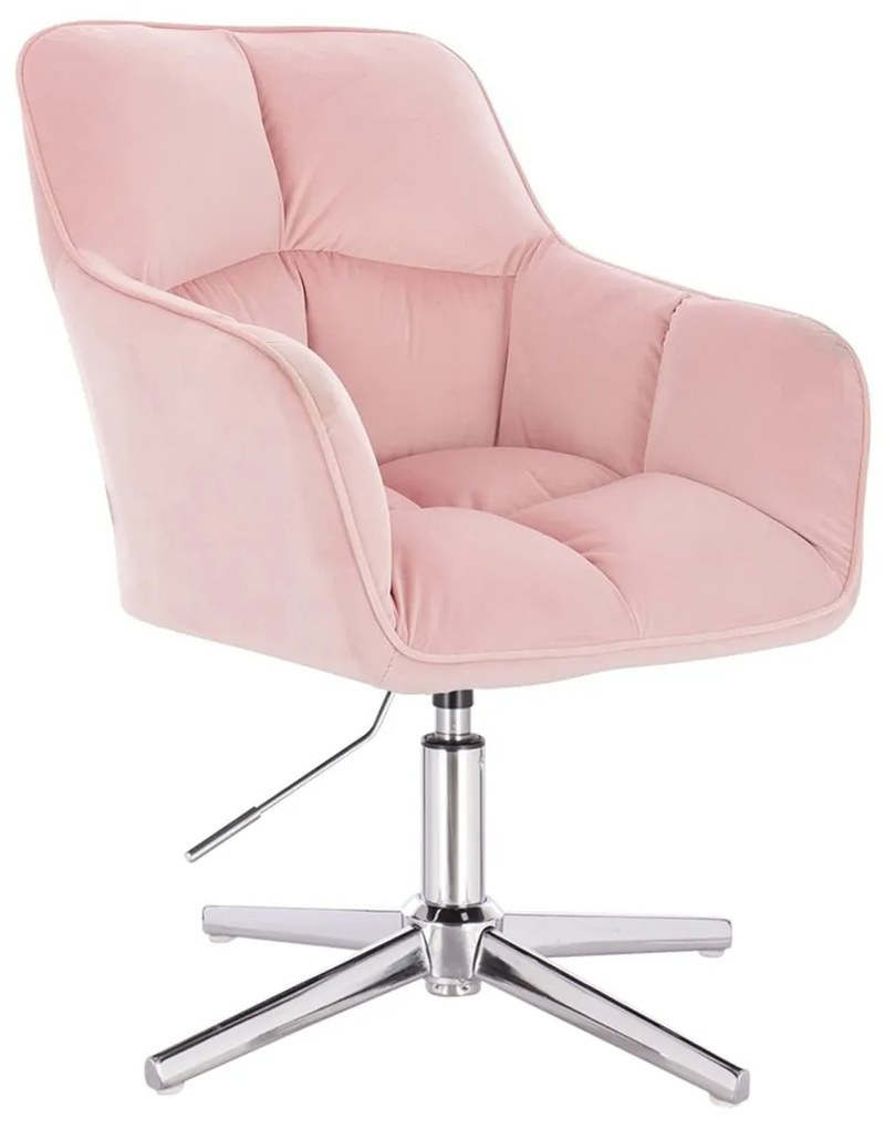 HR550CROSS Rózsaszín modern velúr szék Krómozott lábbal