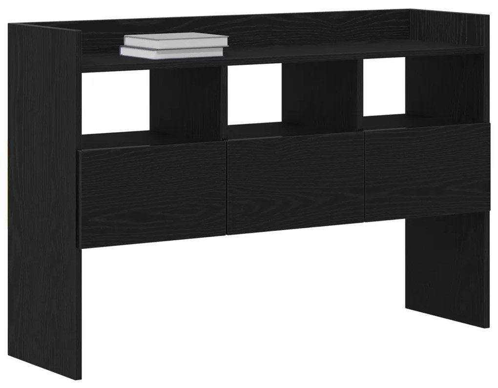 Oldalszekrény Fekete Tölgy 105x30x70 cm Műanyag Fa