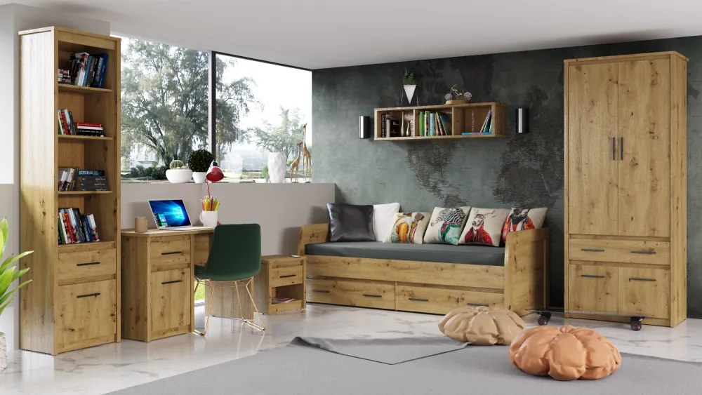 Fali polc 125, artisan tölgy, AIRON