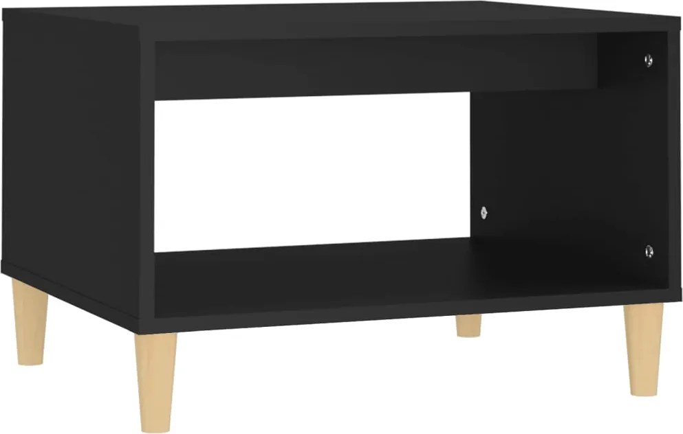 vidaXL fekete szerelt fa dohányzóasztal 60x50x40 cm