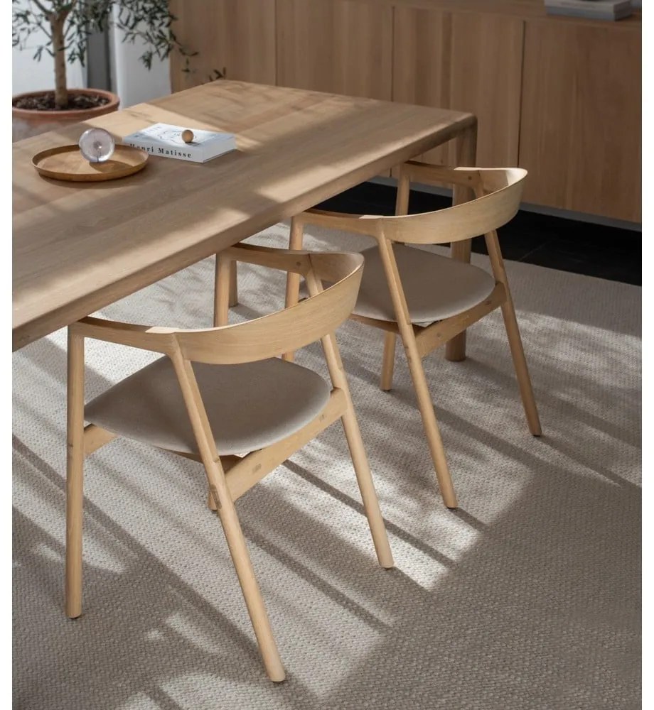 Muna étkezőszék tömör tölgyből, szürke ülőrésszel - Gazzda