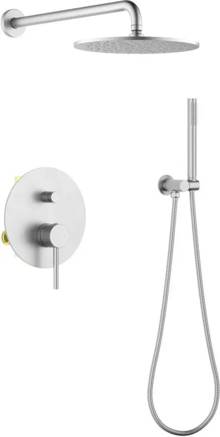 AREZZO design ASTRO falsík alatti zuhanycsaptelep szett, szálcsiszolt nikkel
