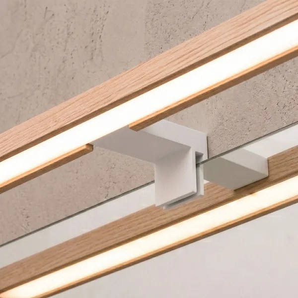 Brilagi - LED fürdőszobai tükörvilágítás 3 az 1-ben WOODY MIRROR LED/12W/230V IP44 fehér/tölgy