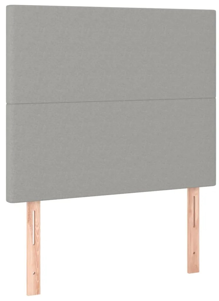 világosszürke szövet ágykeret matrac nélkül 100x200 cm