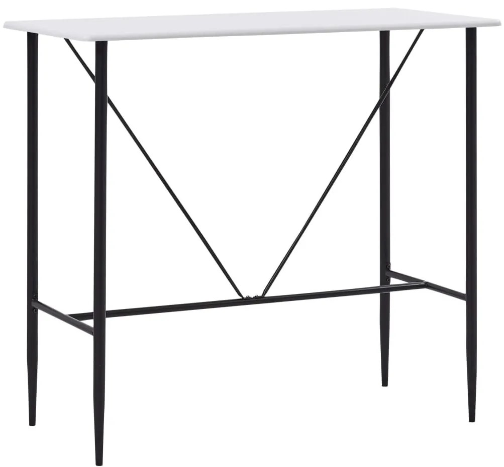 Fehér MDF bárasztal 120 x 60 x 110 cm