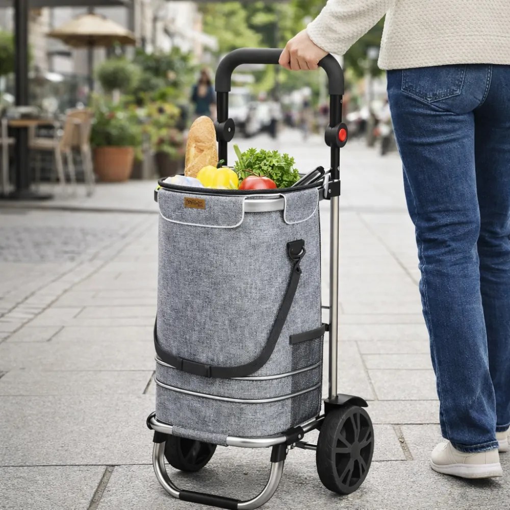 EASY bevásárlótáska kerekekkel, 50l, szürke Monzana