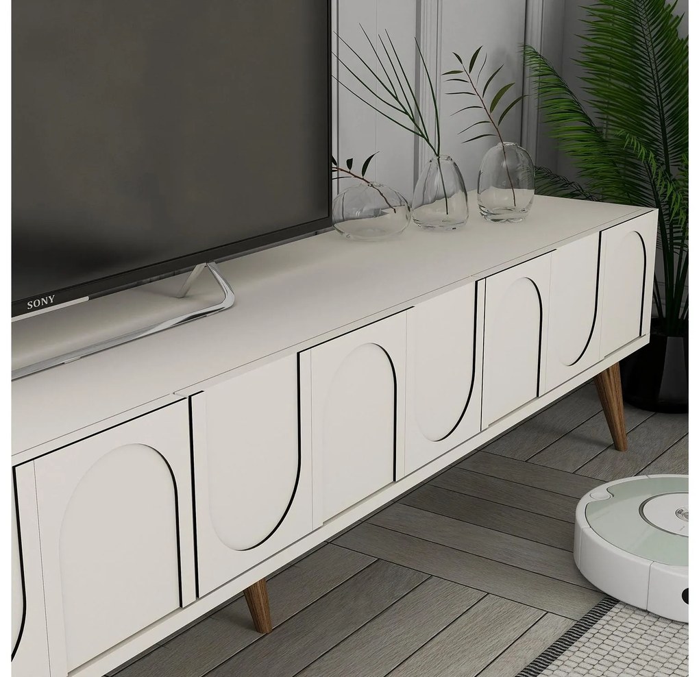 TV asztal/szekrény Bipemu 3 (krém + dió) . 1095684