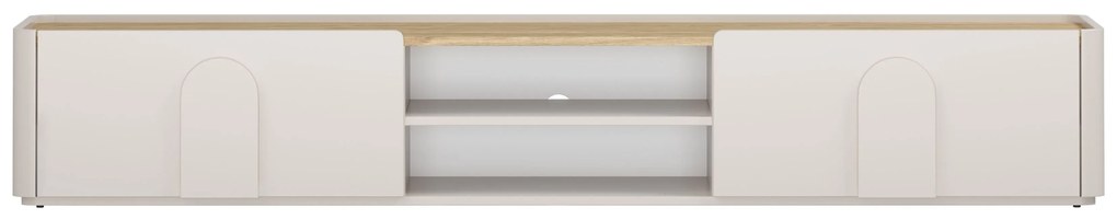 Amilio RTV szekrény 220 cm - kasmír / olajozott tölgy / kasmír fogantyú