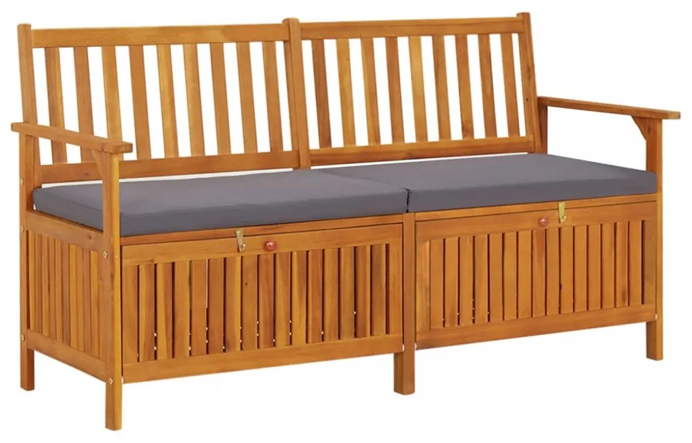 tömör akácfa tárolópad párnával 148 cm