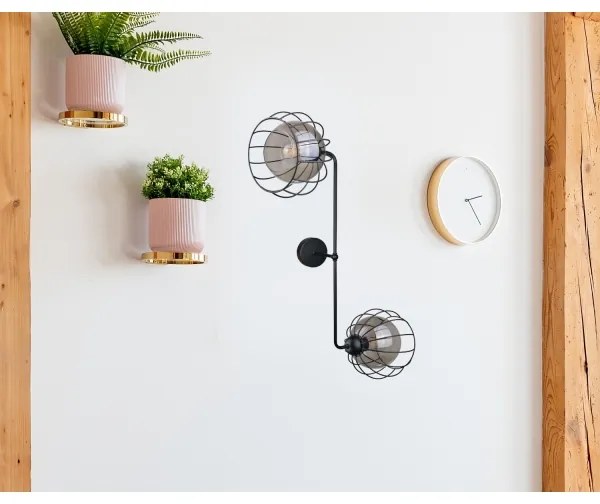 Fali lámpa SOLO BLACK 2xE27/60W/230V