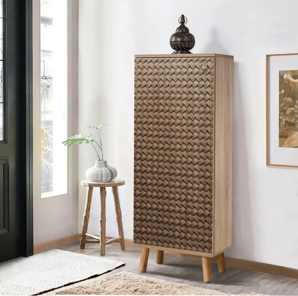 Mega Sonoma Oak Rattan cipősszekrény