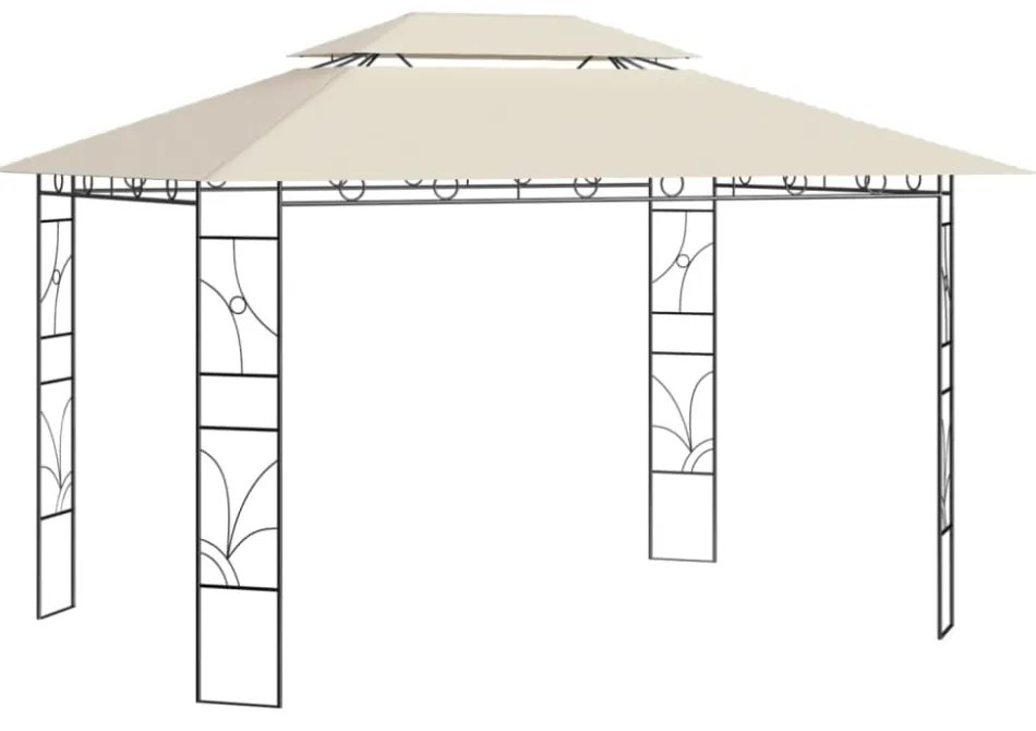 krémszínű pavilon 4 x 3 x 2,7 m 160 g/m²