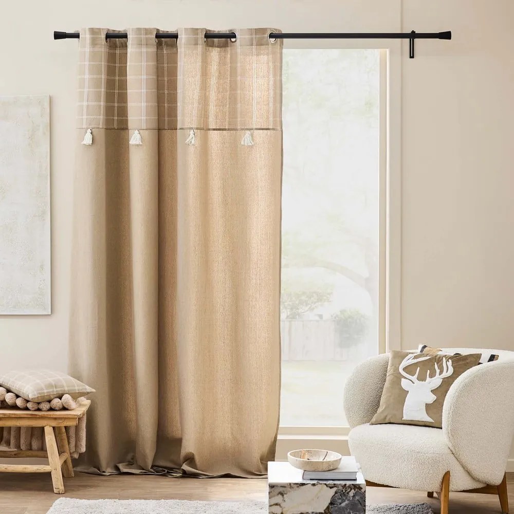 Barna pamutkeverék függöny 140x240 cm Everest – douceur d'intérieur