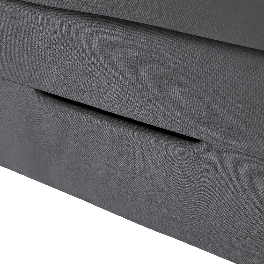 Boxspring ágy, 180x200, szürke, APRIL