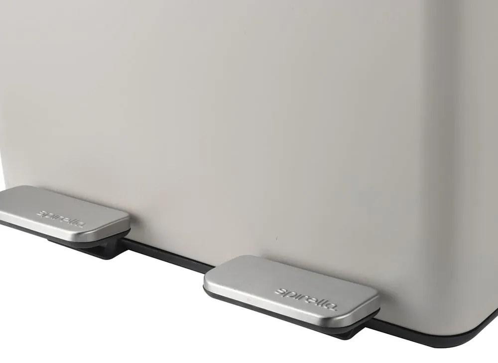 Szürkésbarna acél szelektív pedálos szemetes 2x20 l Aliya – Spirella