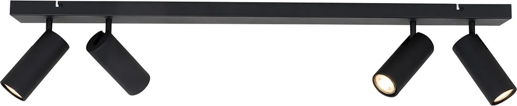 Okos mennyezeti spotlámpa fekete 4-lámpás állítható 4 Wifi GU10 50mm-es izzóval - Renna