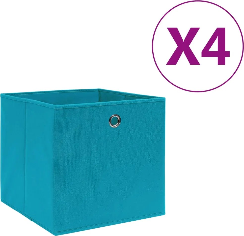 vidaXL 4 db babakék nem szőtt szövet tárolódoboz 28 x 28 x 28 cm