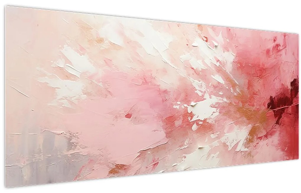 Kép - Rózsaszín absztrakt (120x50 cm)