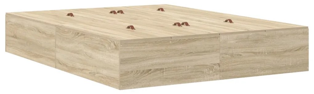 Ágykeret tárolóval Sonoma tölgy 226.5 x 135 x 31.5 cm Faanyag
