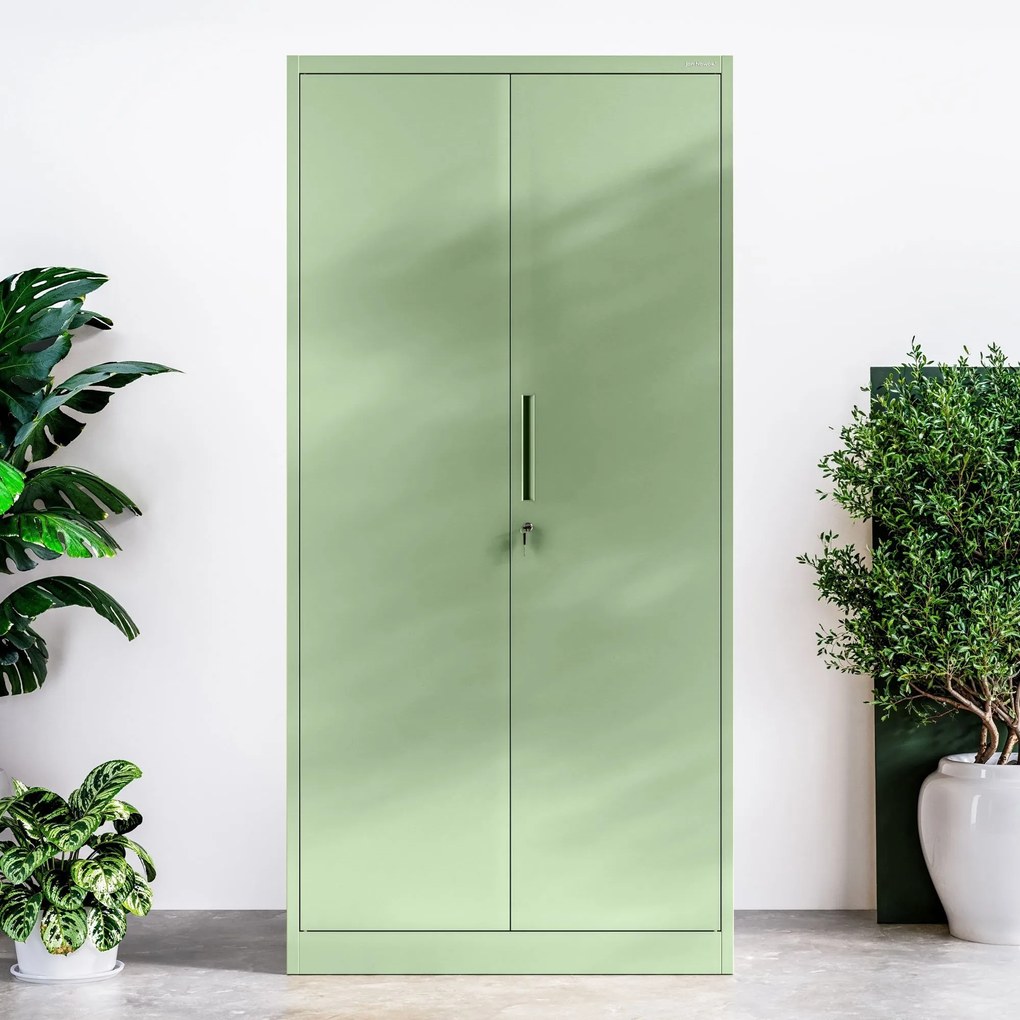 Irodai szekrény, 900 x 1850 x 400 mm, Fresh Style: pasztellzöld