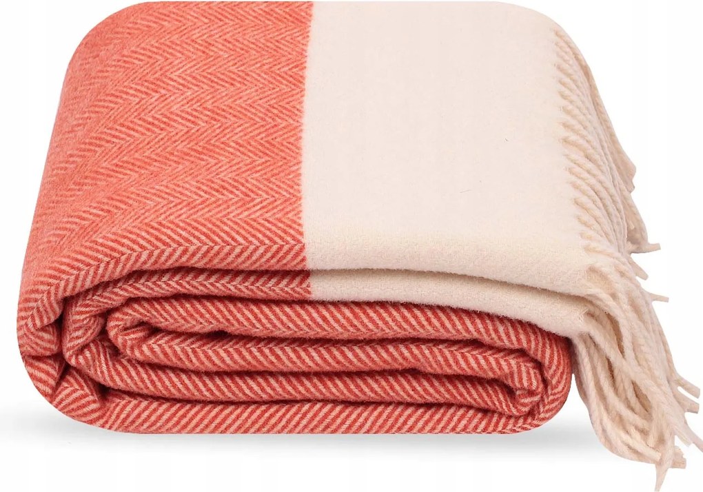 Montre Gyapjú Takaró 100% Ausztrál Gyapjú Merinó Narancssárga 140×200 cm