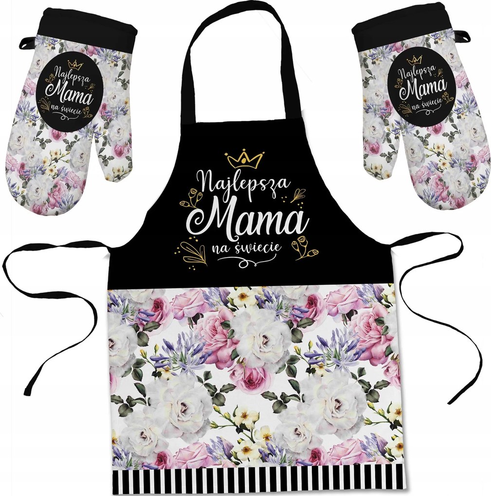 Anyák Napja Ajándék Szett: Kötény Sütőkesztyű