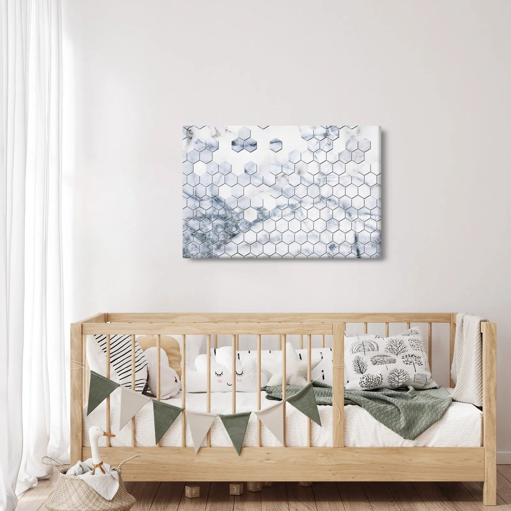 Kép - Márványozott hatszög (90x60 cm)