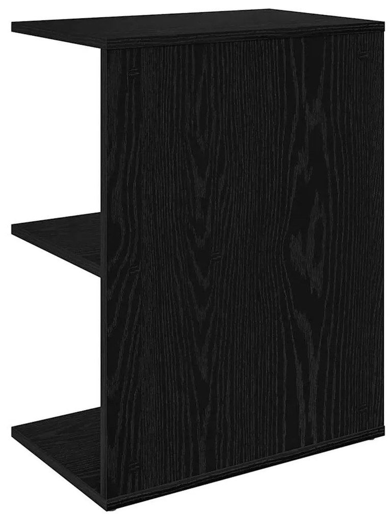 éjjeliszekrények 2 db fekete tölgy 46,5x29x61 cm gépelt fa