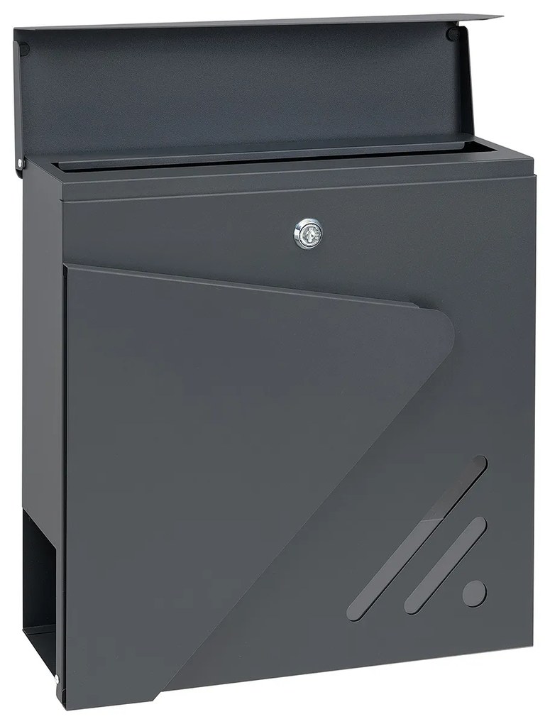 BK.506.G.AM acél postaláda, fekete, 37,5 x 37 x 11,5 cm