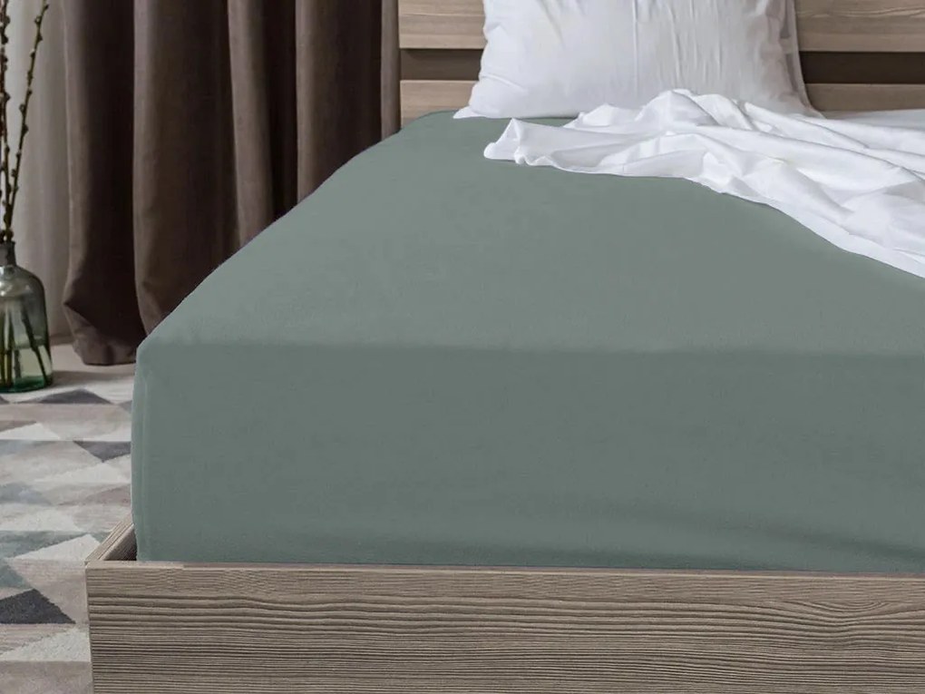 Jersey lepedő szürkészöld 180 x 200 cm