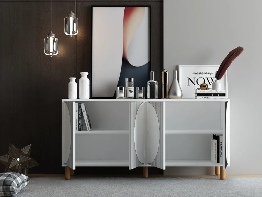 Arventa komód, fehér, 150 cm