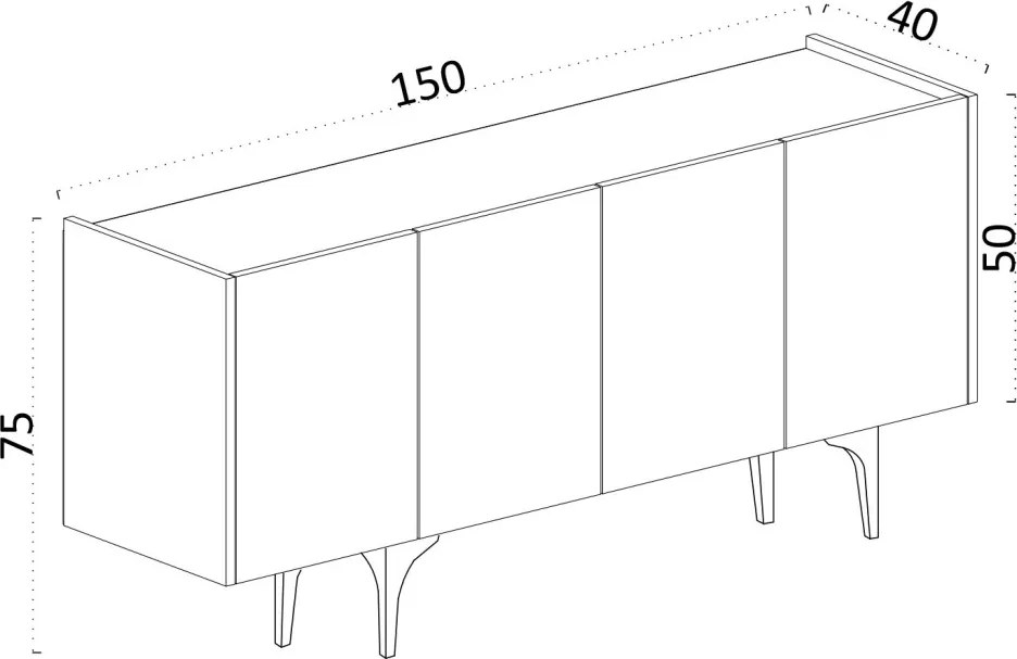 Polaris komód, 150 cm