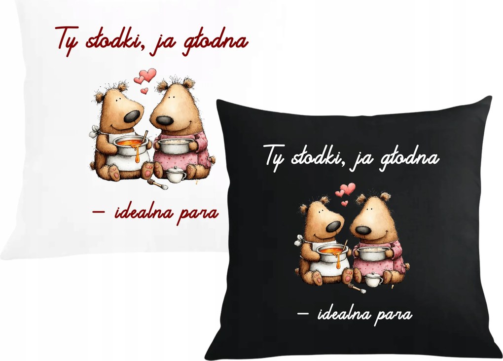 Párna párnahuzat Valentin napi ajándék pároknak Te édes én éhes