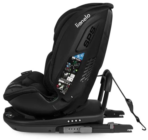 Lionelo - Forgatható autósülés alappal BASTIAAN i-Size 40-150 cm fekete karbon