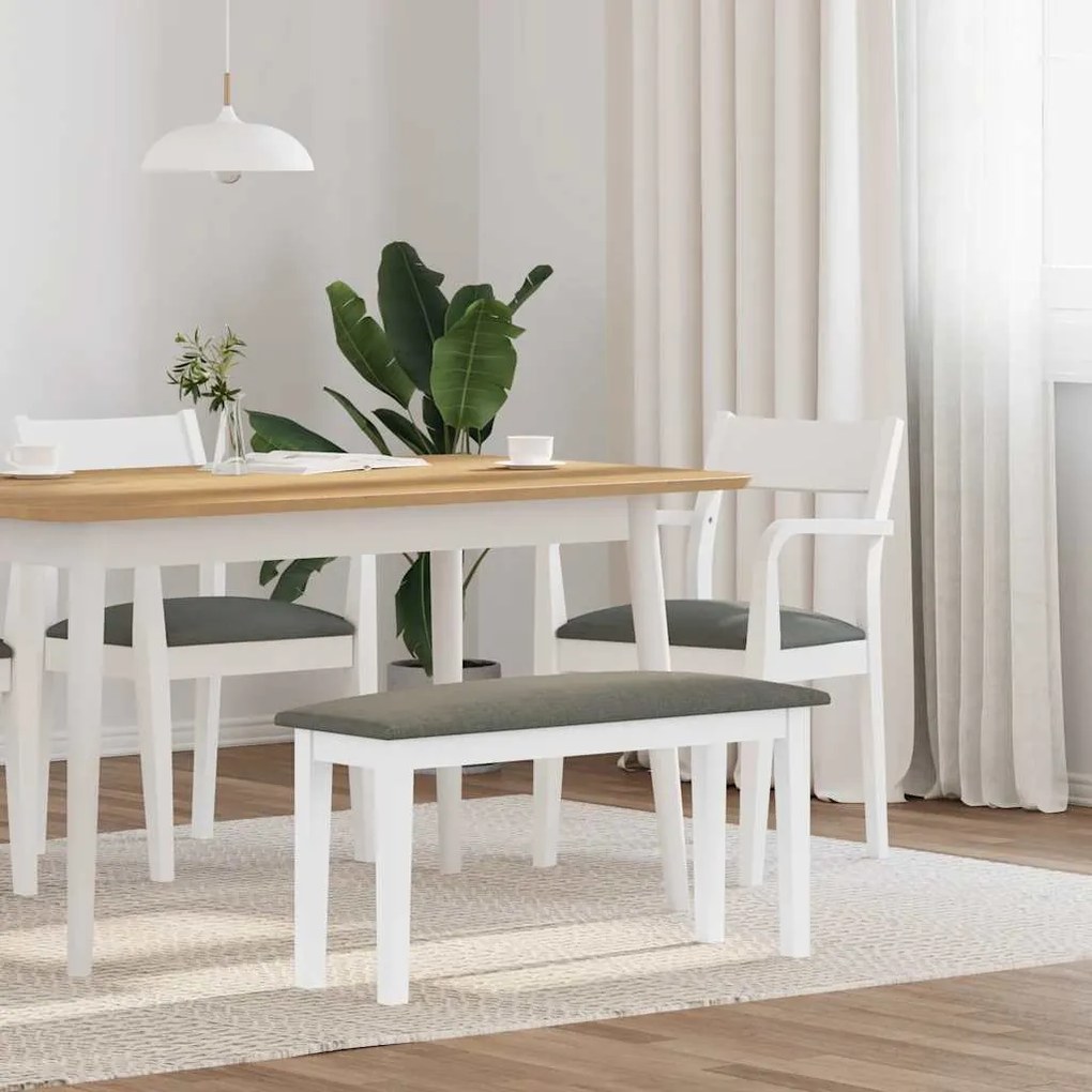 fehér tömörfa gumiból pad 90 cm