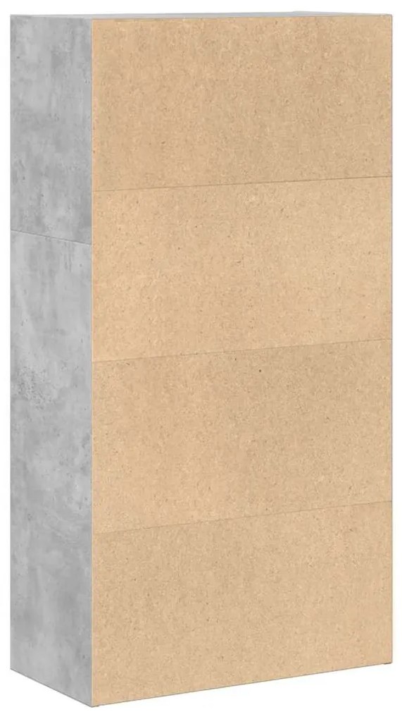 betonszürke szerelt fa könyvespolc 60 x 30 x 114 cm