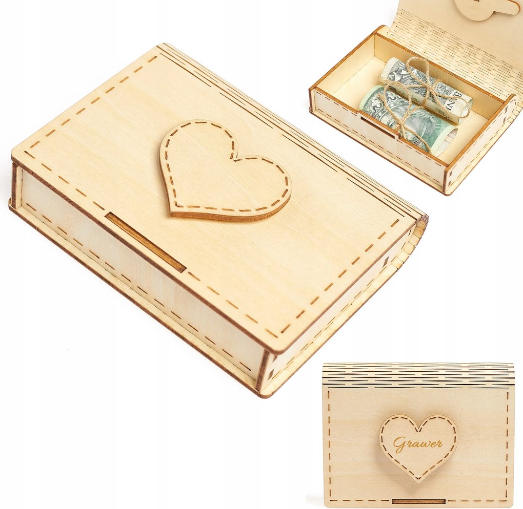 Pénztartó Doboz Ajándék Fa Kicsi