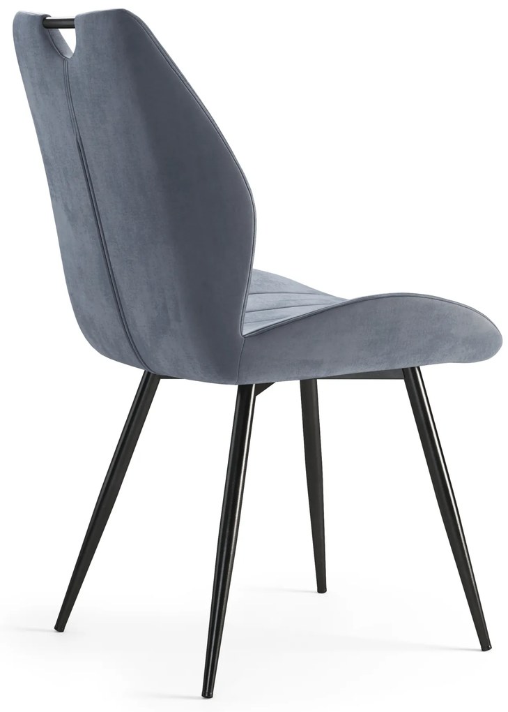 MAZZONI EXPORT ARNO Szürke (Bluvel 14 szövet) - MODERN KÁRPITOZOTT ÉTKEZŐSZÉK NAPPALIBA/ÉTKEZŐBE VELVET FOGANTYÚVAL