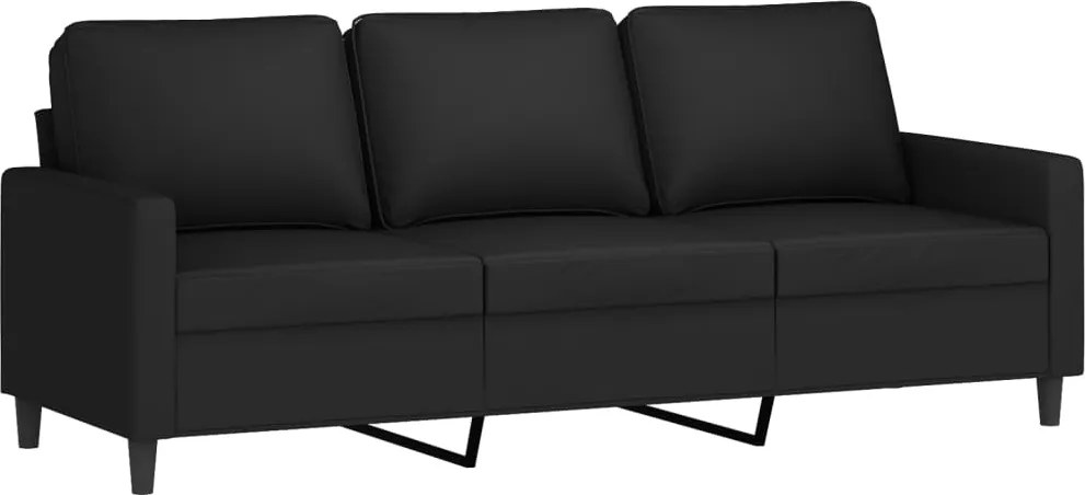 vidaXL 3 személyes fekete bársony kanapé 180 cm
