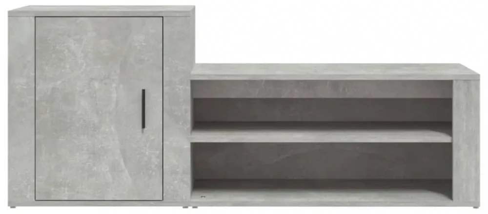 betonszürke szerelt fa cipőszekrény 130x35x54 cm