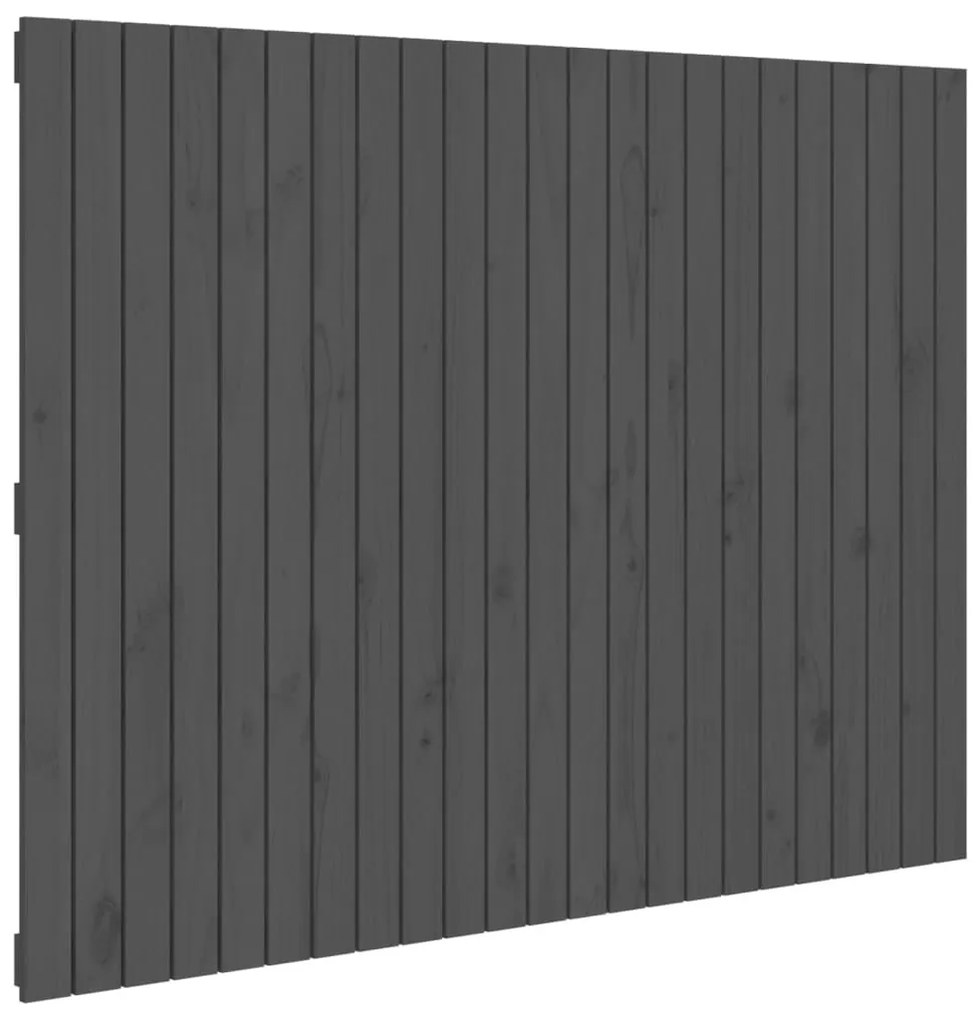 szürke tömör fenyőfa fali fejtámla 146,5x3x110 cm