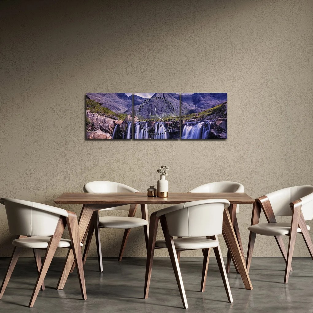Vízesések képe (órával) (90x30 cm)