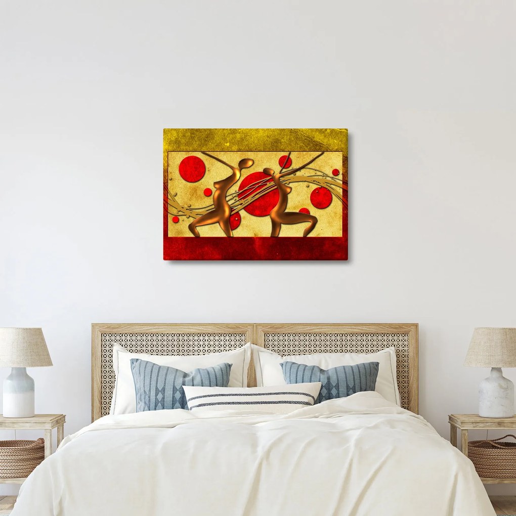 Absztrakt kép két nővel (70x50 cm)