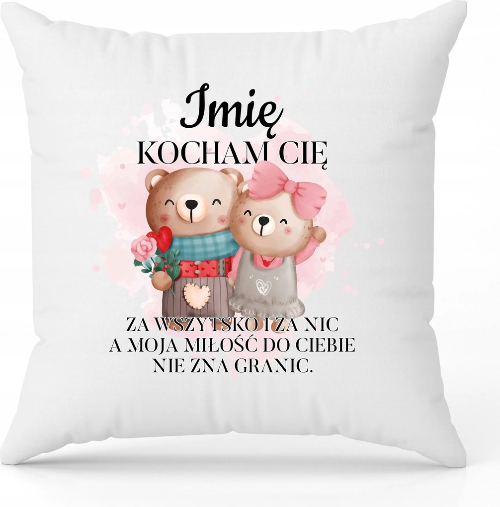 Párna 40x40cm Jancsi Szeretlek Mindenért Maci Név Valentin Nap Minták