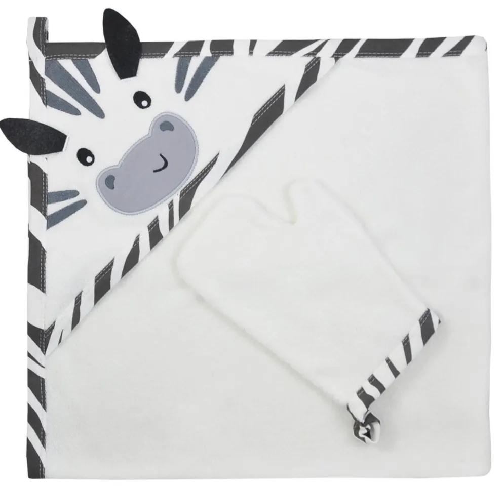 Kifogó fürdőkesztyűvel Koala Happy Zebra white