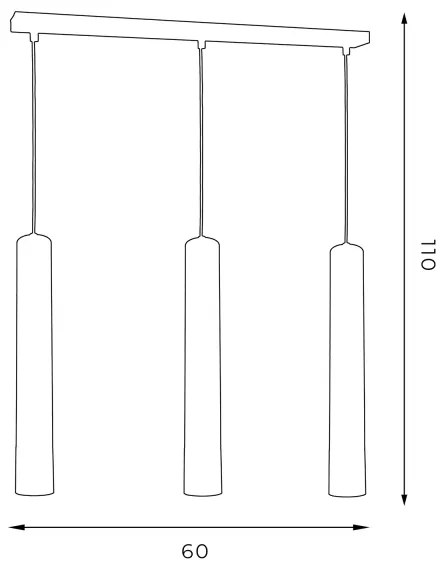 Csillár zsinóron NEST 3xGU10/8W/230V fekete/fényes króm