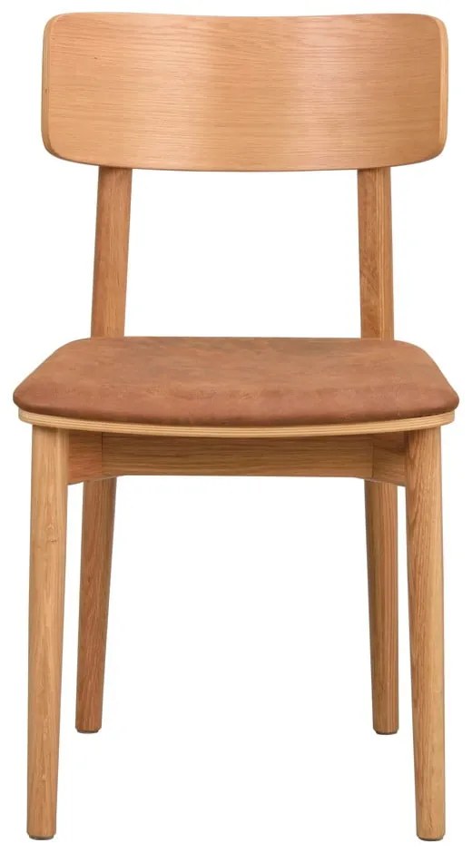 Konyakbarna-natúr színű bőr utánzat étkezőszék szett 2 db-os Wolcott – Rowico