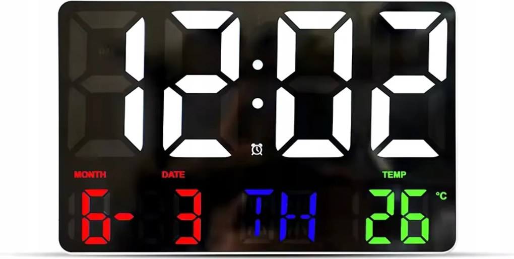 Digitális Falióra Asztali LCD Dátum Hőmérséklet Riasztás Ébresztőóra Szundi 24
